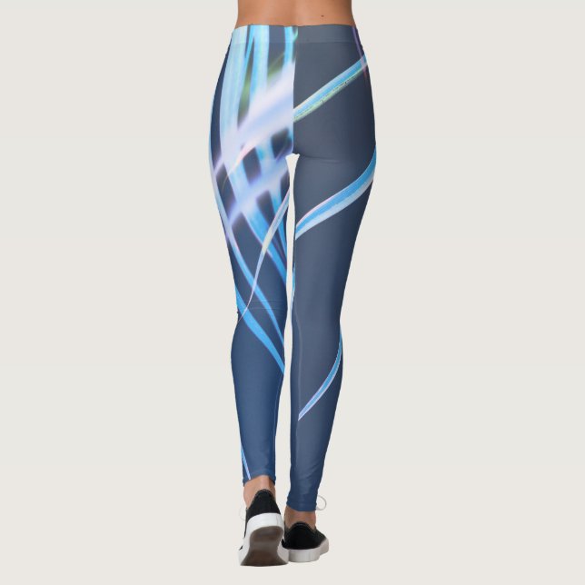 Palm Tree Leaves Minimalism Sketch Leggings (Back)