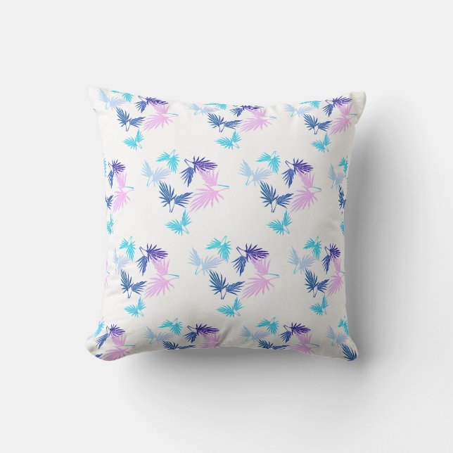 Palm Tree Leaves Nature Throw Pillow Cushion (Front)