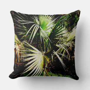 Palm Tree leaves pattern chic tropical Cushion