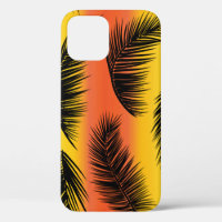 Palm tree leaves: seamless pattern.