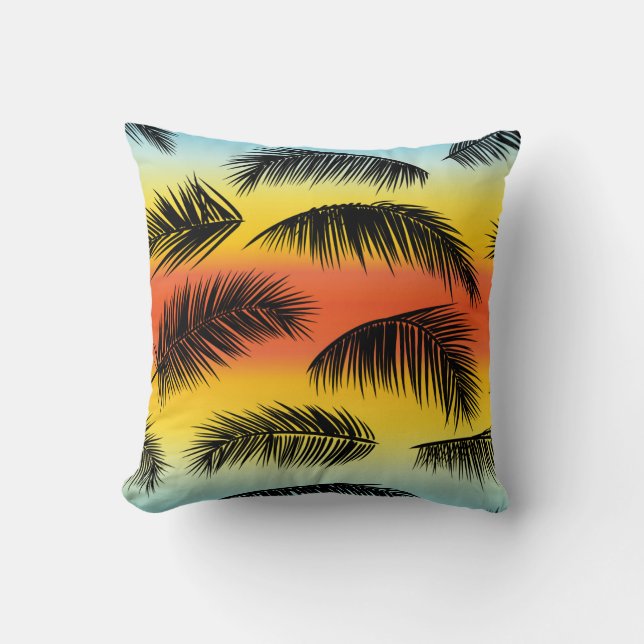 Palm tree leaves: seamless pattern. cushion (Front)