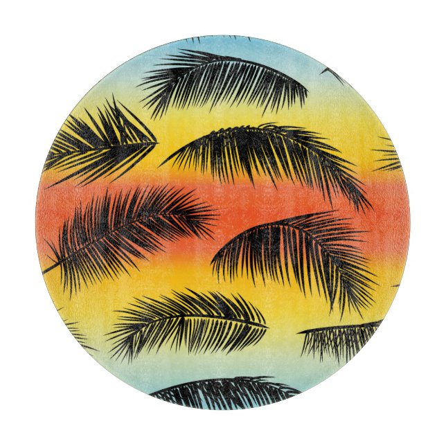 Palm tree leaves: seamless pattern. cutting board (Front)