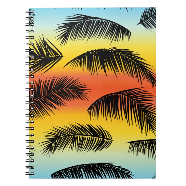 Palm tree leaves: seamless pattern. notebook (Front)