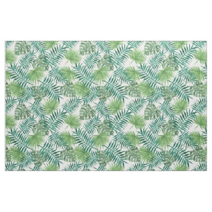 Palm Tree Leaves Tropical Green Pattern Fabric