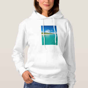 Palm tree lined beach, Tonga Hoodie