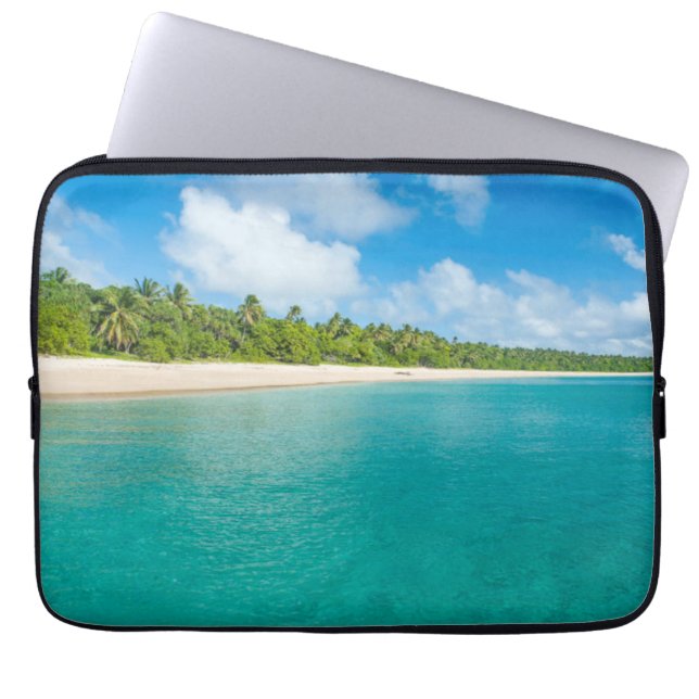 Palm tree lined beach, Tonga Laptop Sleeve (Front)