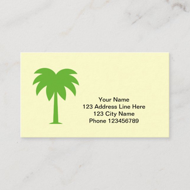 Palm tree logo business card (Front)