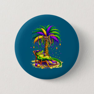 Palm Tree Mardi Gras Hawaiian Trocal Louisiana All 6 Cm Round Badge