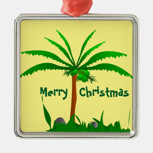 Palm Tree Metal Tree Decoration (Front)