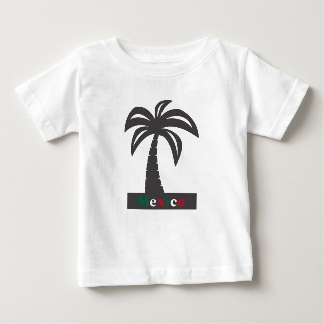 Palm Tree (Mexico Vacation) - Baby Fine Jersey T-S Baby T-Shirt (Front)