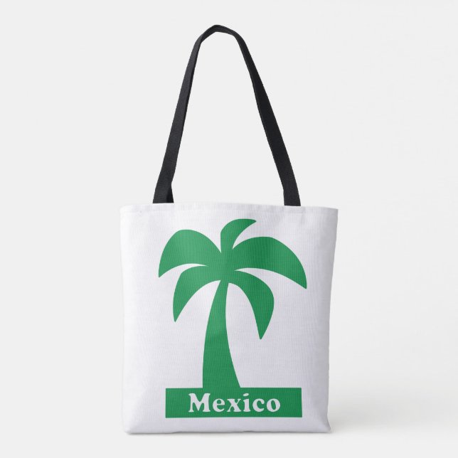 Palm Tree (Mexico Vacation) - Custom All-Over-Prin Tote Bag (Back)