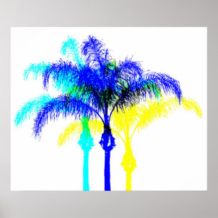 Palm Tree Miami Style Art Poster