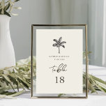Palm Tree Minimalist Tropical Wedding Table Number<br><div class="desc">Palm Tree Ivory Minimalist Destination Wedding Table Number Card. All the texts are pre-arranged for you to personalise easily and quickly with your own details.</div>