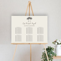 Palm Tree Minimalist Wedding 6 Table Seating