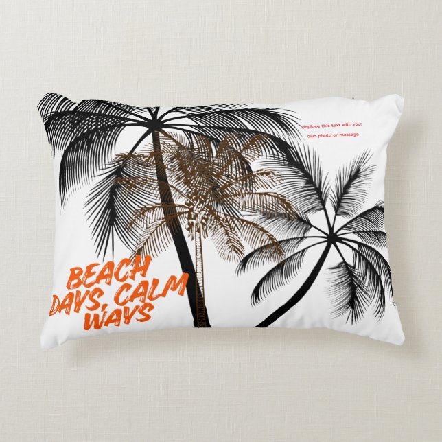 Palm Tree Motivation Art – Fully Customizable Decorative Cushion (Front)