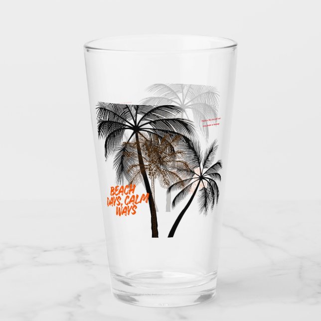 Palm Tree Motivation Art – Fully Customizable Glass (Front)