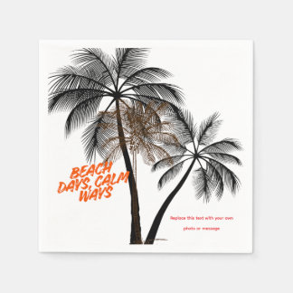 Palm Tree Motivation Art – Fully Customizable Napkin