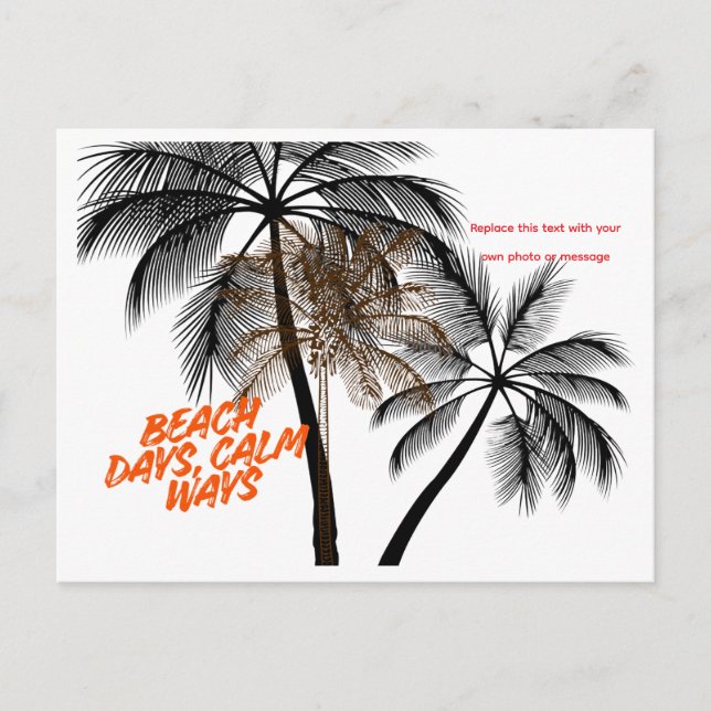 Palm Tree Motivation Art – Fully Customizable Postcard (Front)