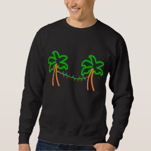 Palm Tree Neon Christmas Lights Sweatshirt