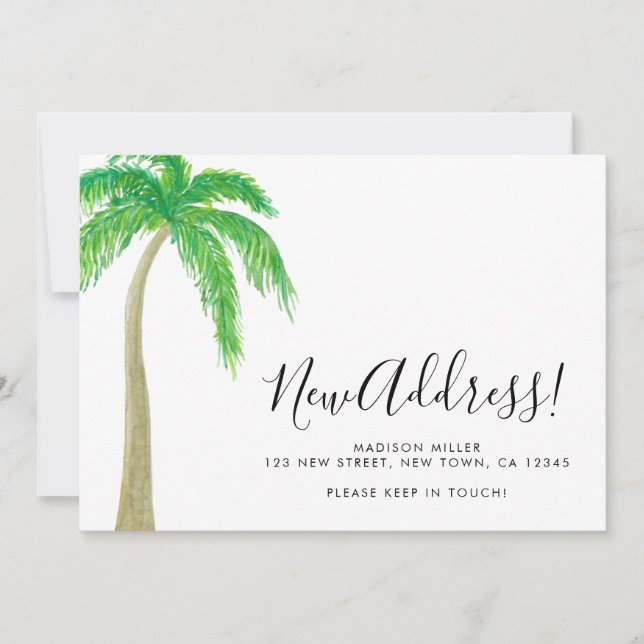 Palm Tree New Address Moving  Announcement (Front)