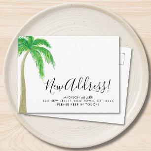 Palm Tree New Address Moving Announcement Postcard