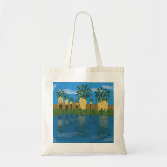 PALM Tree Oasis Coachella California desert Tote Bag (Front)