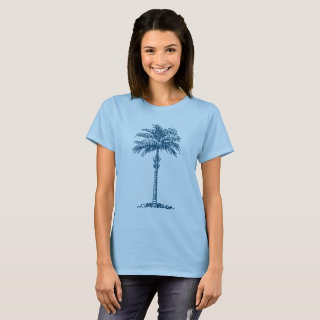 Palm Tree - Ocean Blue T-Shirt (Front Full)