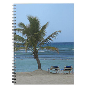 Palm Tree on the Beach Spiral Notebook