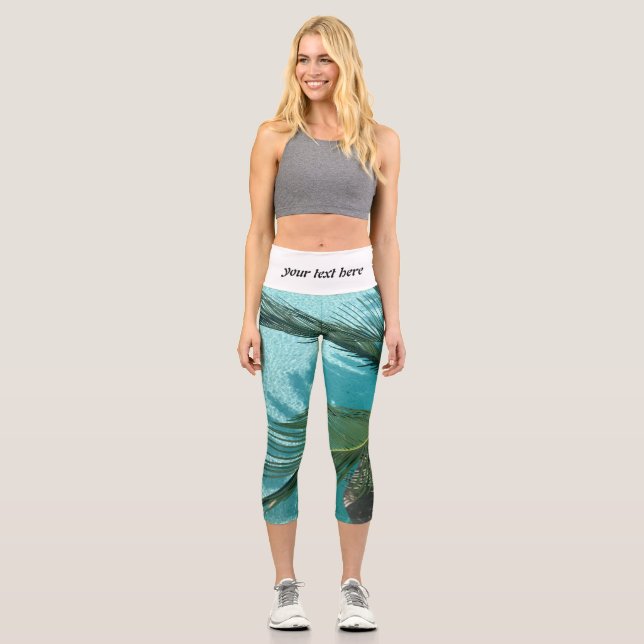 palm tree over the water capri leggings (Front)