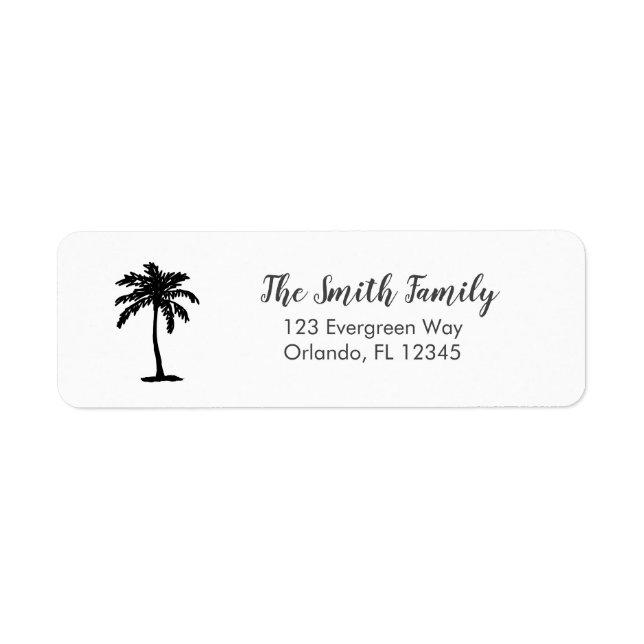 Palm Tree Painting Art Address Label (Front)
