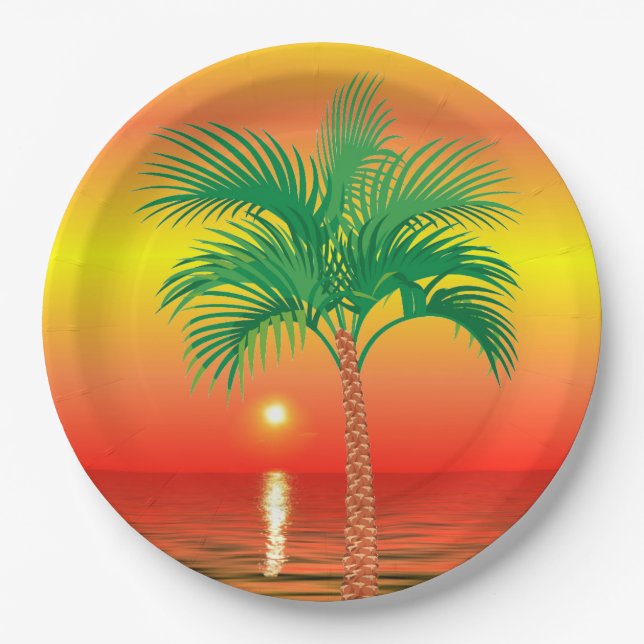 Palm Tree Paper Plate (Front)
