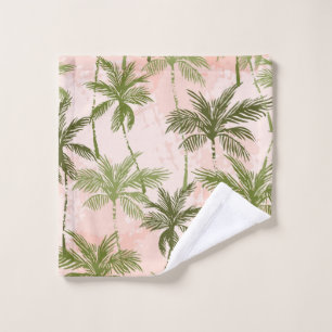 Palm tree pattern bath towel set