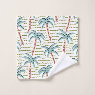 Palm tree pattern bath towel set