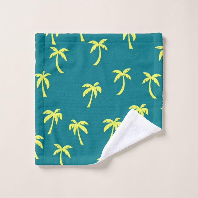 Palm tree pattern bath towel set (Wash Cloth)