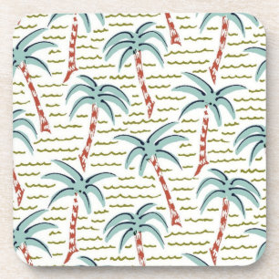 Palm tree pattern coaster