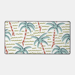 Palm tree pattern desk mat