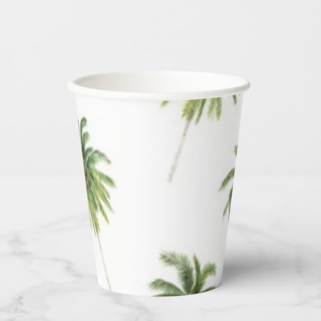 Palm tree pattern paper cups (Front)