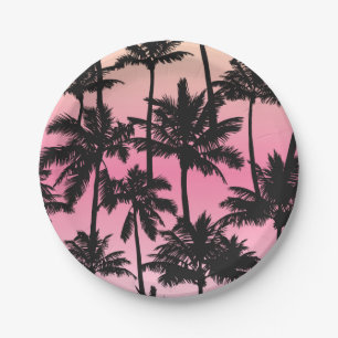 Palm Tree Pattern Paper Plate
