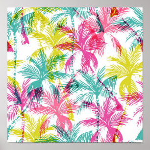Palm tree pattern poster