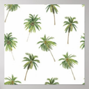 Palm tree pattern poster