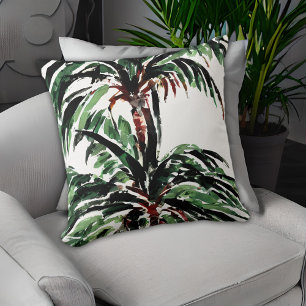 Palm Tree Pattern Watercolor Inspired Beach Cushion