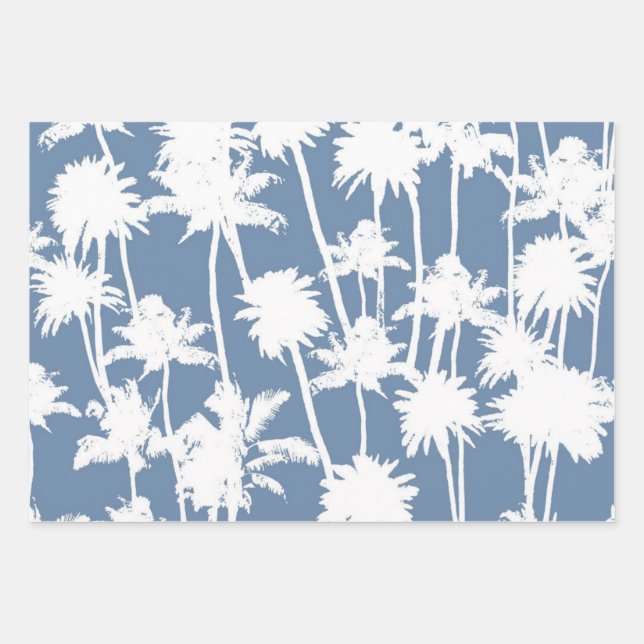 Palm tree pattern wrapping paper sheet (Front)