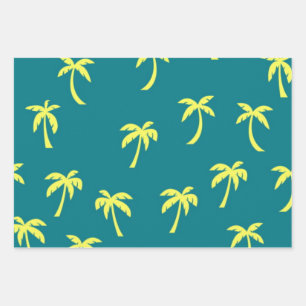 Palm tree pattern wrapping paper sheet