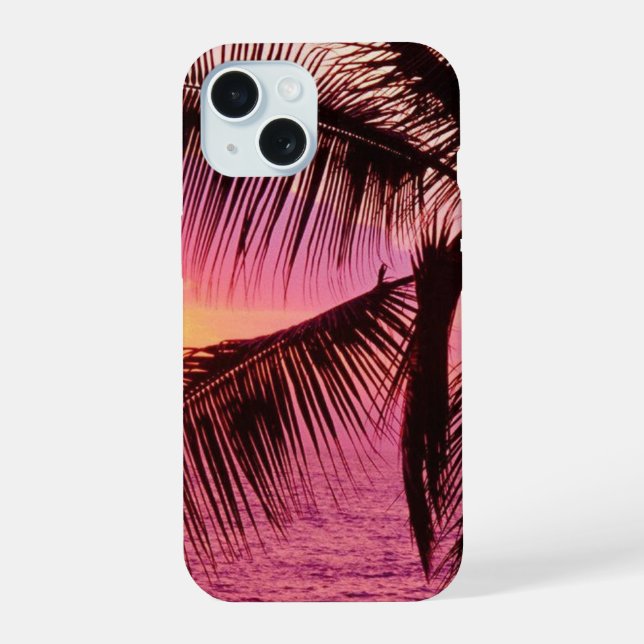 Palm tree phonecase iPhone 15 case (Back)
