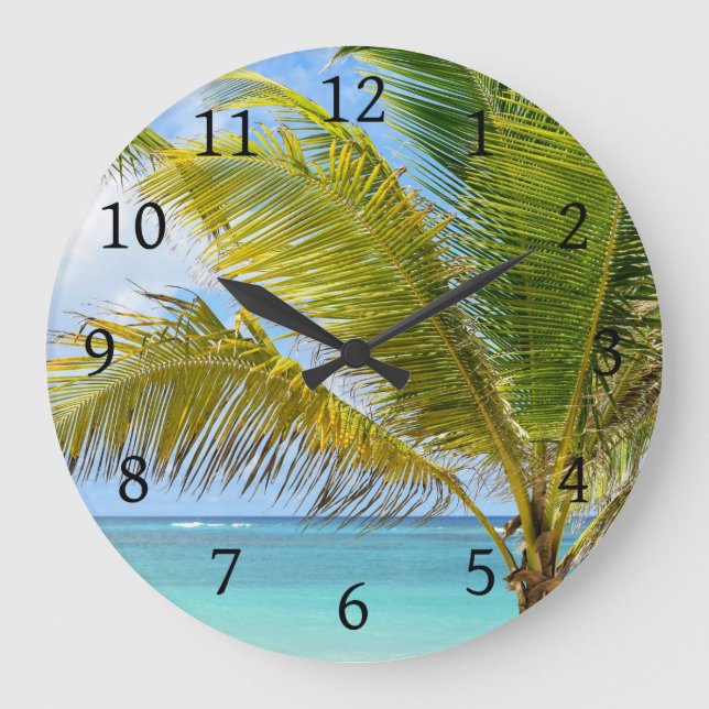 Palm tree photo 54 large clock (Front)
