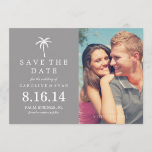 Palm Tree Photo Wedding Save the Date {grey}