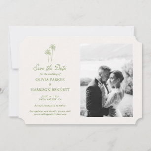 Palm Tree Photo Wedding Save the Date Invitation