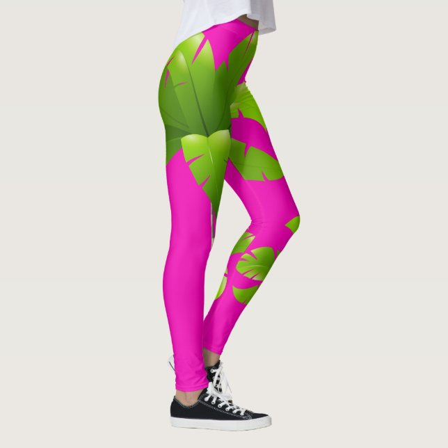 Palm Tree Pink Leggings (Right)