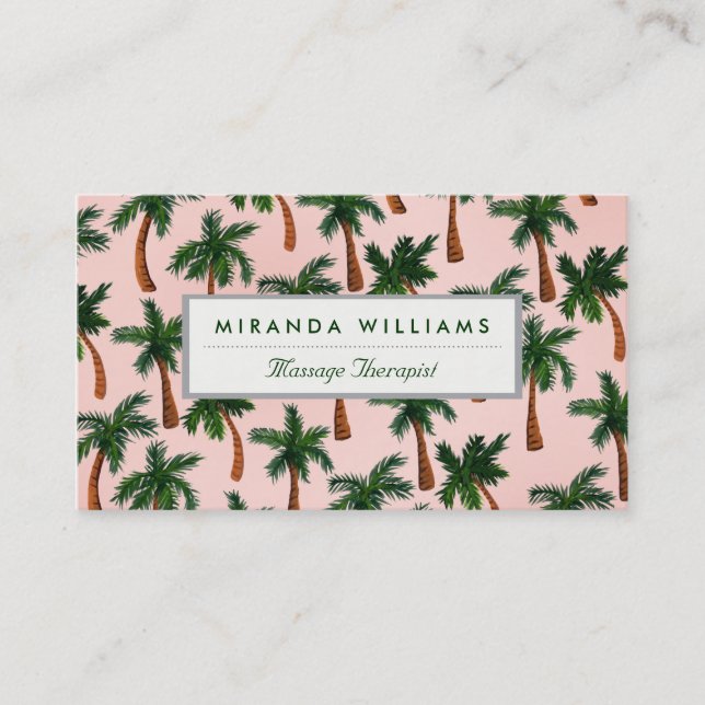 Palm Tree Print Business Cards (Front)