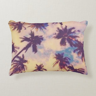 Palm tree print decorative cushion